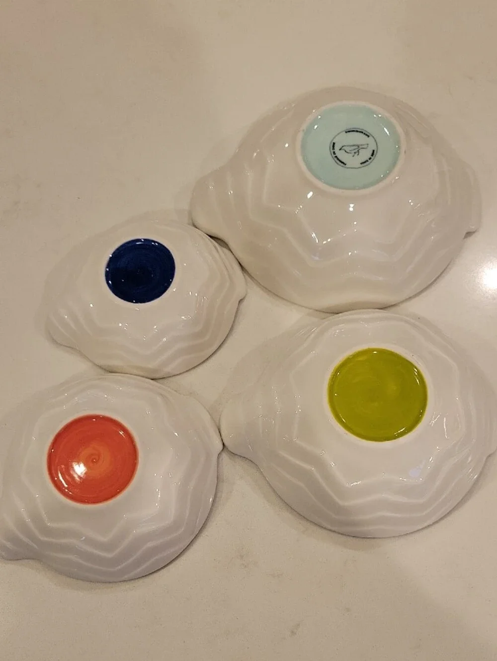 Anthropologie Multicolor Geometric Ceramic Measuring Cups